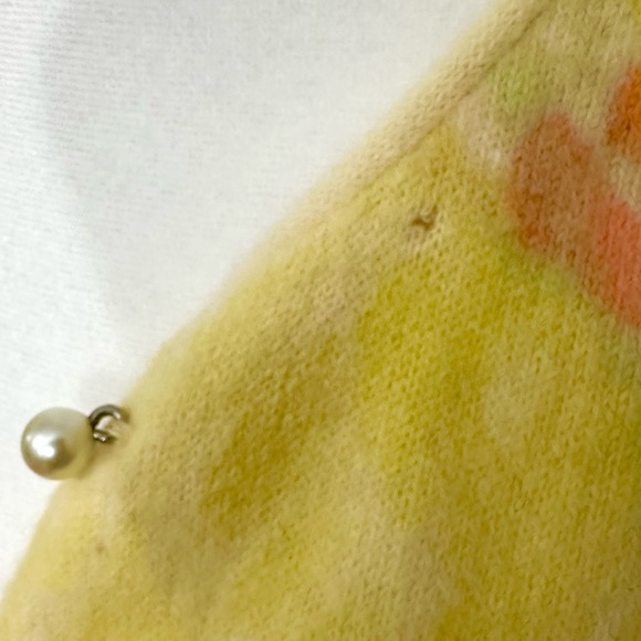 1950s Angelon by Darlene Angora Lambswool Floral Cardigan Sweater VTG Coquette - Picture 7 of 9